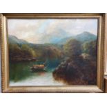 An Oil on Canvas of a Lake scene. 60 x 47 cm approx.