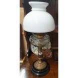 A 19th Century Oil Lamp (converted). H 55 cm approx.