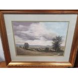 A 20th Century Watercolour of sheep in a field by B.T Richards. 28 x 38 cm approx.