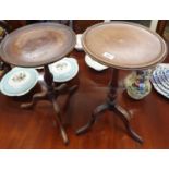 Two Mahogany Wine Tables. D 30 x H 54 cm approx.