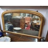 A Victorian arch topped Mirror with original mirror glass. W 93 x H 55 cm approx.