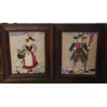 A pair of Mixed Media Tapestry Pictures, possibly American, two Oriental pictures and four African