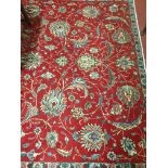 A good rich Redfield Persian Carpet with unique all over floral pattern within duck egg blues and
