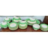 A large quantity of Soho Pottery Ambassador Dinnerwares with green and green ground.