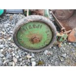 A Ransom's Vintage push Lawnmower along with another and a Childs Wheelbarrow.