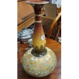 A Doulton Lambeth long neck Vase. Circa 1885. H 42 cm approx.