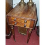 A Regency Mahogany Twin drawer Work Table. W 71 x D 52 x H 68 cm approx.