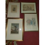 A really good quantity of 19th Century Coloured Engravings and Prints of buildings.