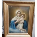 After L. Crosio. An early 20th Century coloured Print of The Madonna and Child in a fantastic