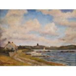 An Oil On Board of a lake scene by S. Collinson, signed LR. 40 x 50 cm approx.