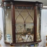 A fantastic 19th Century wall mounted curved Display Cabinet, possibly shop display. W 131 x D 39