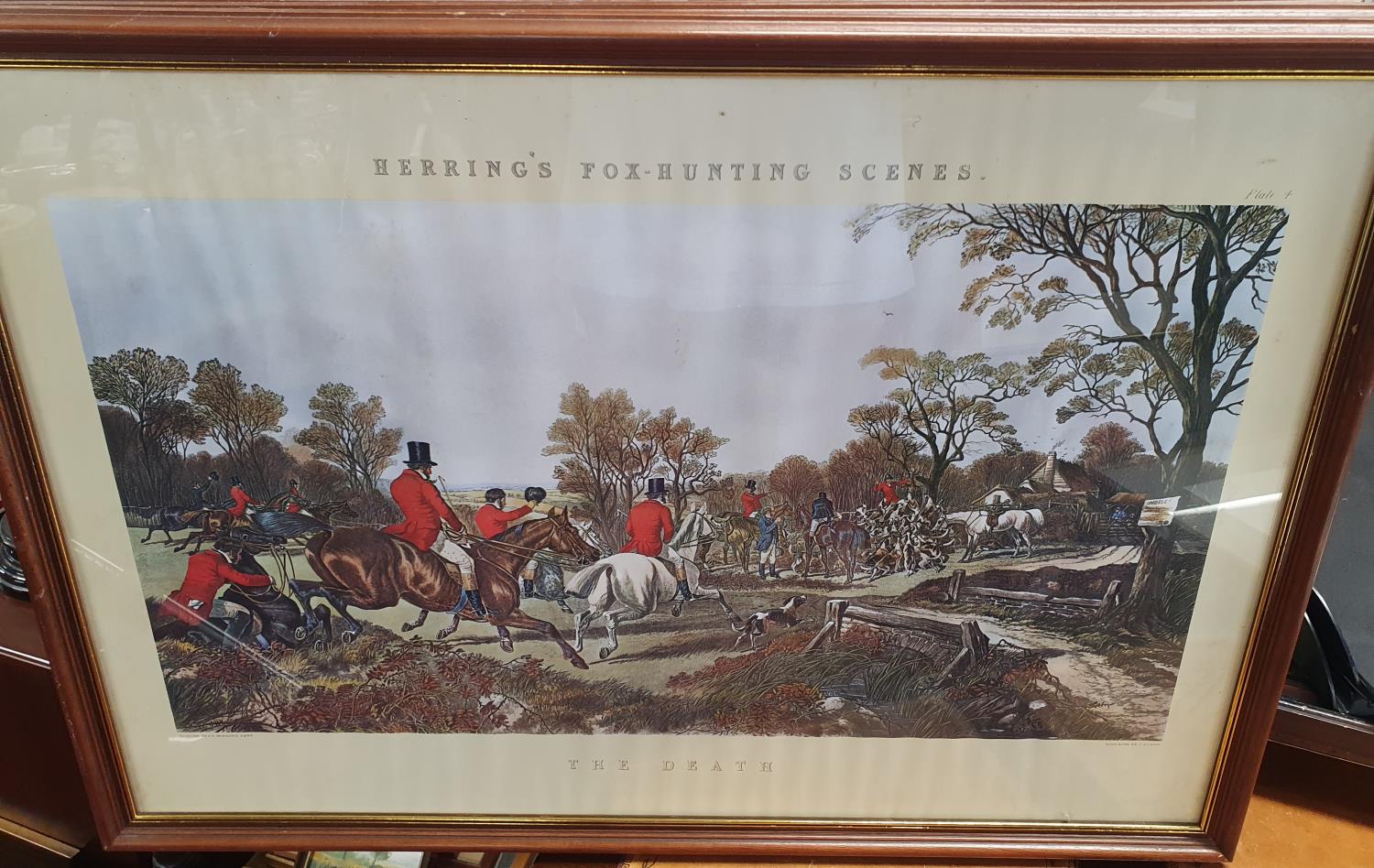 A set of four Herrings Fox Hunting Scenes along with other pictures. 73 x 52 cm approx. - Image 2 of 7