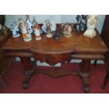 A 19th Century single drawer Side Table on a stretcher base. W 100 x D 49 x H 73 cm approx.