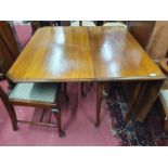 A set of seven Queen Anne style dining Chairs along with a 19th Century Oak Drop Leaf Table. W 156 x