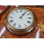 A Modern Mahogany Wall Clock with a white dial. D 30 cm approx.