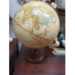 A good Papier Mache Globe. 40H cms approx.