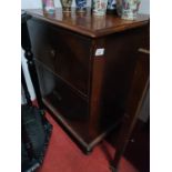 A Georgian Mahogany Side Cabinet with twin doors. 71H x 51D x 63W cms approx.