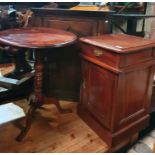 An old charm Corner Cabinet, Mahogany Locker and a Mahogany Wine Table.