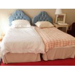 Two single Beds and Mattresses. 115 x 100 x W190cm approx.