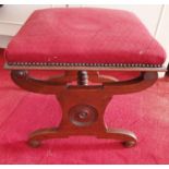 A late 19th Century Mahogany Stool. H42 x D45 X W45cm approx.