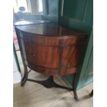 A very unusual Georgian Mahogany corner Washstand with a fold down top to make a Side Cabinet, a