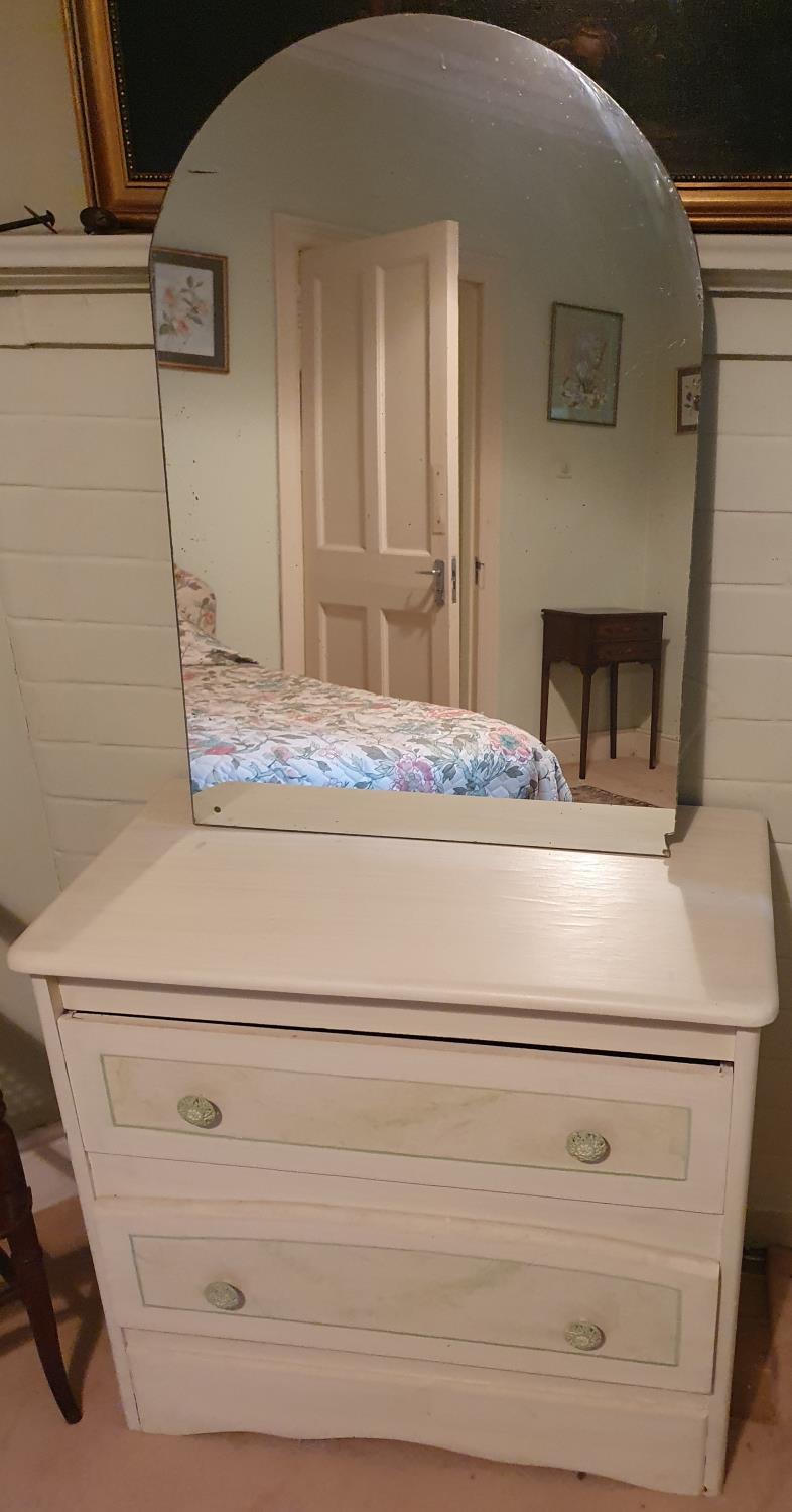 A good Single bed, a Side Table, Lamp and Pot, Chest and a Mirror. - Image 2 of 2