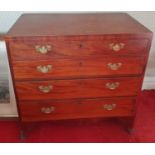 A lovely Georgian Mahogany Inlaid miniature Chest of Drawers with four graduated drawers, brass