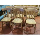 A good set of Six Windsor Kitchen Chairs. H84 x D40 x W37cm approx.