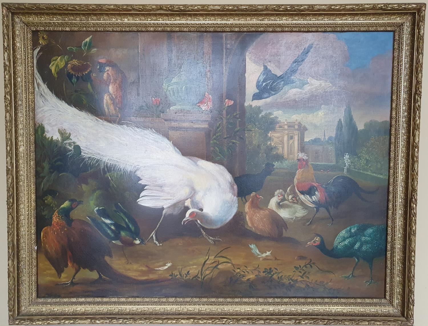 After The Original, A large Oil on Canvas, An Assembly of Birds after Adriaen van Oolen. 86 x 114 - Image 2 of 2