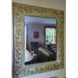 A good Painted Mirror with oak leaf design. H9 x W78cm approx.