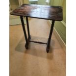 A 19th Century Side Table with bobbin shaped supports. H67 x D36 x W54cm approx.