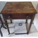 A Georgian Mahogany single drawer Side Table H63 x D36 x W48cm approx., along with a 19th Century