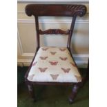 A William !Vth Mahogany single Chair. H84 x D41 x W44cm approx.