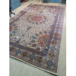 A lovely Brown Carpet with unique design, multi borders and all over decoration. (Some wear).