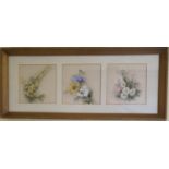 A still life Watercolour of Flowers highlighted in body colour. 11 x W38cm approx.