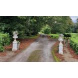 A Fantastic pair of Cast iron Urns on stands with highly moulded detail. Originally came from