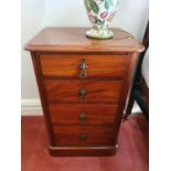 A really good set of 19th Century Mahogany Bedside Cabinets with four graduated drawers. H75 x D38 x