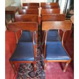 A nice set of William 1Vth Mahogany Dining Chairs with plain backs on turned reeded front