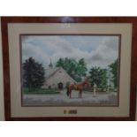 Withdrawn. Alison Ingrid Ashton, A good Watercolour of Ashford Stud Farm. Signed lower Right along