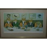 Mr Fox's Hunt Breakfast on Xmas Day. A coloured Print.