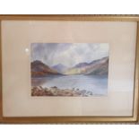 Albert Rosser 1899-1995. A Watercolour of Mountains and a Lake scene. Signed LR. 25 x W35cm approx.