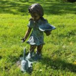 A really good Bronze Figure of a Girl feeding Geese. H54cm approx.