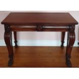 A good William IV Mahogany Irish Console Table with out swept carved front supports.