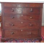 A very good Georgian Mahogany Chest of Drawers with two short over three long drawers and a secret