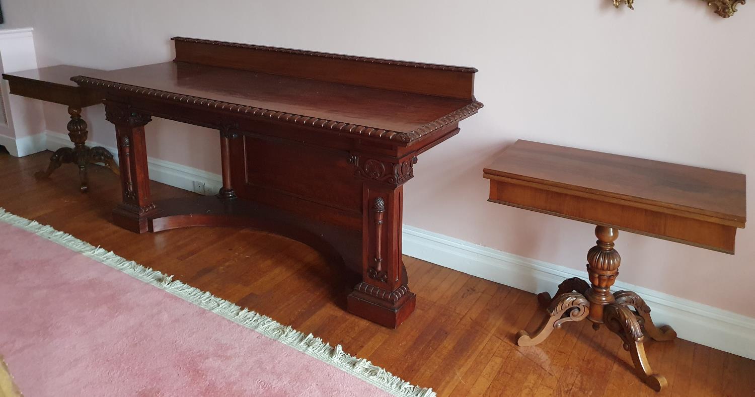 A fantastic 19th Century Irish Serving Table with a highly carved outline, the molded and carved top - Image 4 of 4