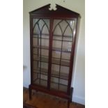A 19th Century Mahogany two door glazed Bookcase on stand. H198 x D30 x W93cm approx.