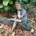 A really good Bronze Figure of a Boy in deep thought. H56cm approx.