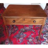 A Regency Mahogany single drawer Side Table on turned supports. W65 x D45 x H63cm approx.