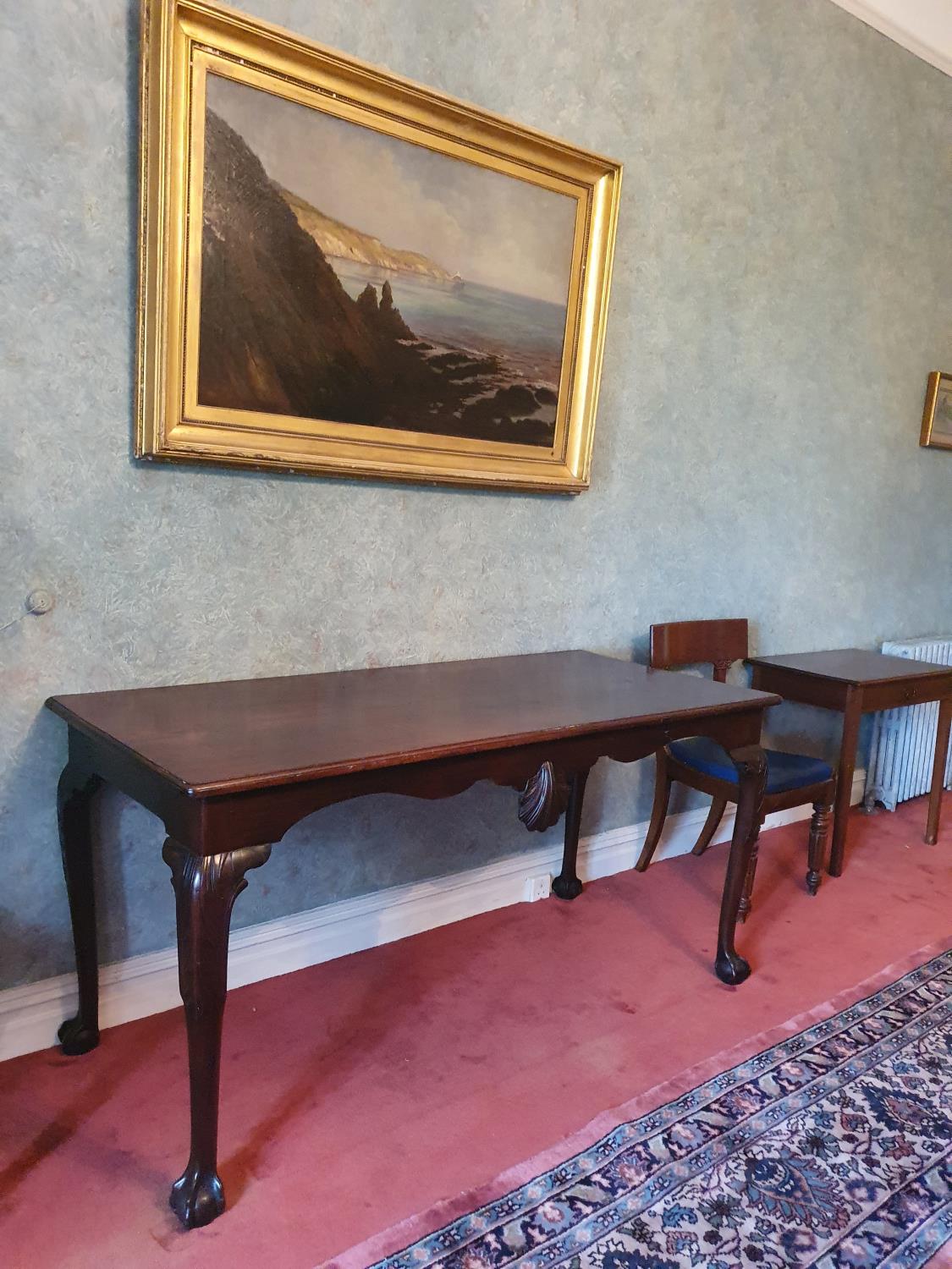 A Magnificent Georgian Mahogany Irish Side/Serving Table with shell motif carved centre on conical - Image 2 of 8