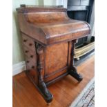 A Superb early 19th Century Walnut 'Jack in The Box' Davenport with rise and fall top mechanism,